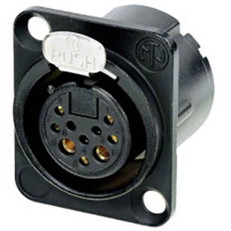 Xlr embase femelle, contacts droits Neutrik NC10FD-LX-B-CON Nombre de pôles: 10 noir 1 pc(s)