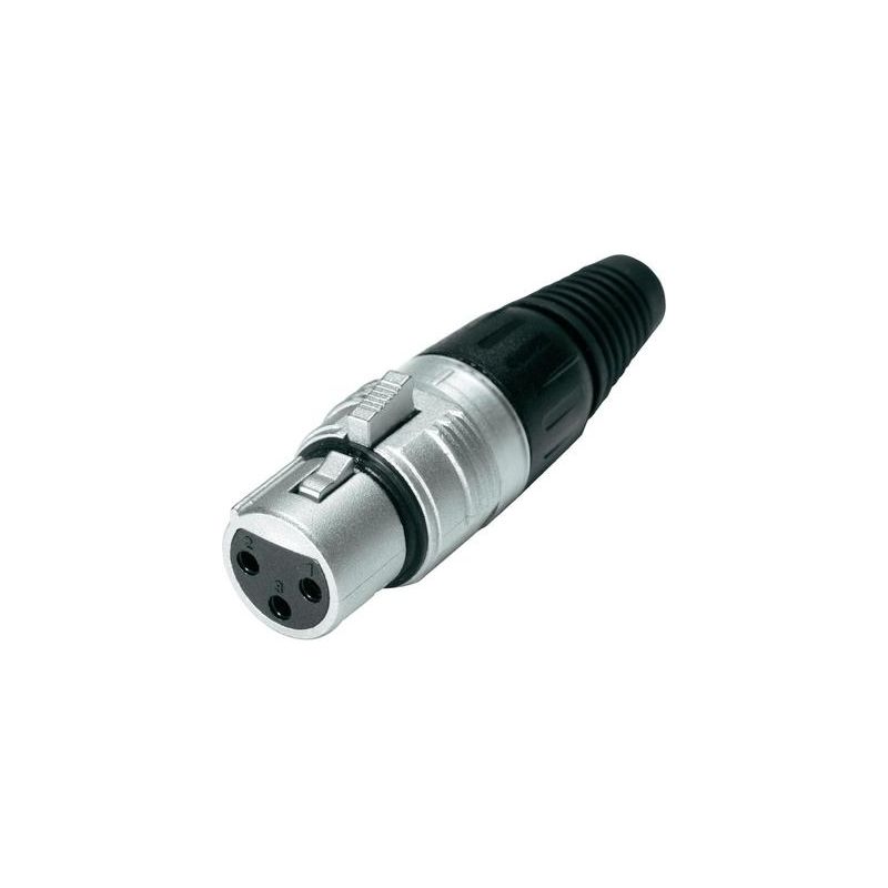 Connecteur xlr Hicon HI-X3CF femelle droit nombre de pôles: 3 argent, noir 1 pc(s)