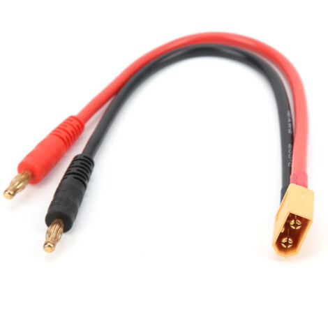 Connecteur XT60 Mâle vers Prise Banane 4mm Câble Adaptateur 12AWG pour Chargeur de Batterie LiPo B6