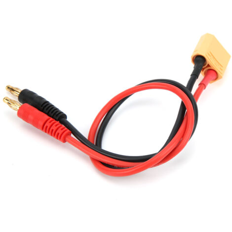 Connecteur XT90 Mâle vers Prise Banane 4mm avec Câble 14AWG pour Chargeur Batterie LiPo