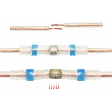 Connecteurs de fil de soudure 3:1 thermorétractables, fils électriques  isolés, bornes d'épissure bout à bout, étanches 10/20/30/50/100 pièces