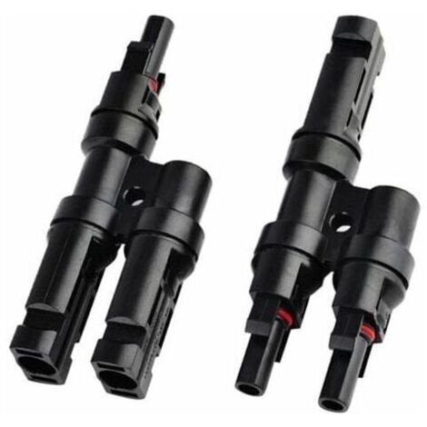 Connecteurs de Branchement MC4 pour Panneaux Solaires - Raccord en T / Y pour Distribution de Câbles