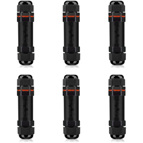 Connecteurs de Câbles Étanches, Boite de Derivation Étanche Exterieur IP68, Raccord Electrique Étanche Lot de 6, Connecteur Electrique Etanche 3 Fils pour Câble Ø 6-12mm