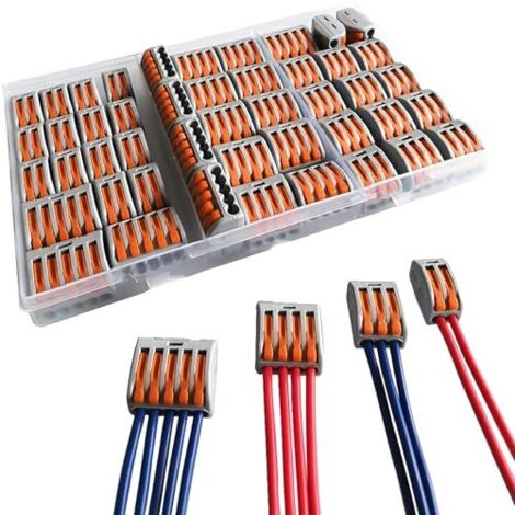 Connecteurs de Fil Câble électriques Compacts kit, Bornes Connexion Automatique, Rapide, 14pcs 2 entrées, 3 entrées,10pcs 4 8pcs 5 Cuivre Kit connecteurs câbles - 6