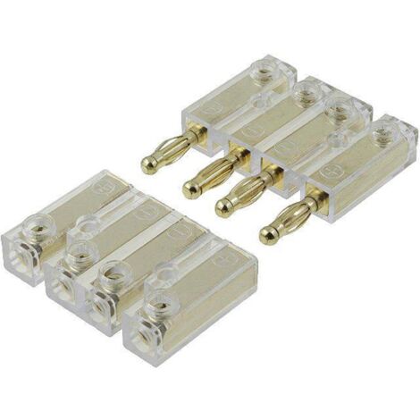 Connecteurs de haut-parleur max 4mm2 plaque or Male-Femelle - a visser