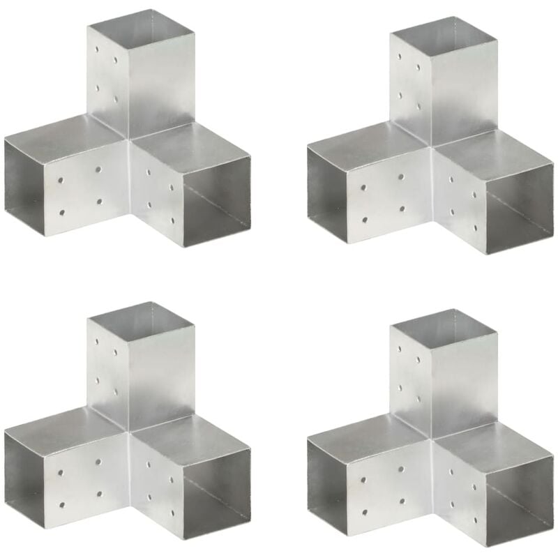 Fimei Connecteurs de poteau 4 pcs Forme en y Métal galvanisé 81x81 mm