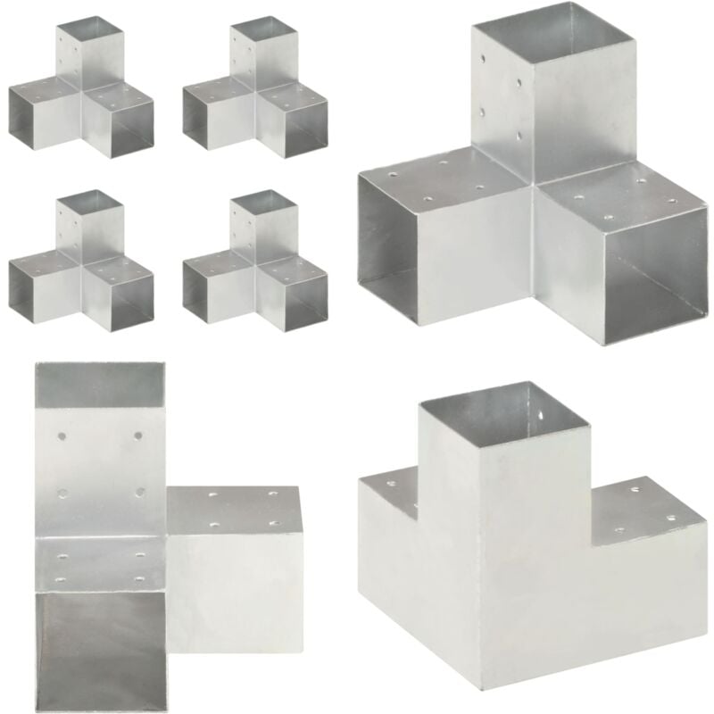 Vidaxl - Connecteurs de poteau 4 pcs Forme en y Métal galvanisé 91x91 mm - connecteur de poteau - connecteurs de poteau - Home & Living - Argent