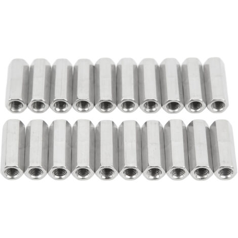 Connecteurs de tige filetée en acier inoxydable, écrou d'accouplement hexagonal M5x0,8 L25mm, résistance à la rouille et à la Corrosion, 20 pièces