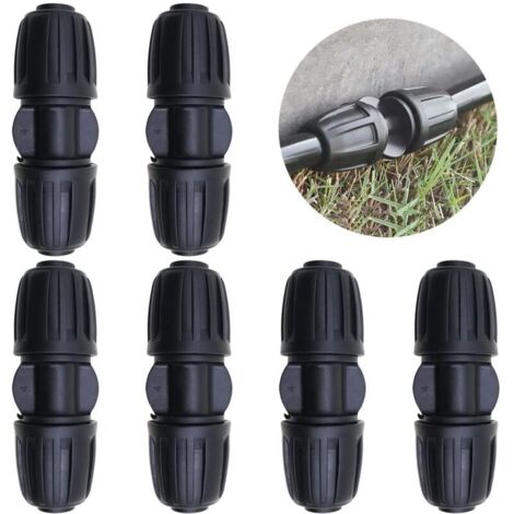 Connecteurs de Tuyaux, 6 Pcs Connecteurs Droits, Connecteurs d'irrigation goutte à goutte, pour systèmes d'arrosage goutte à goutte, jardin, terrasse, pelouse ou parterre de fleurs