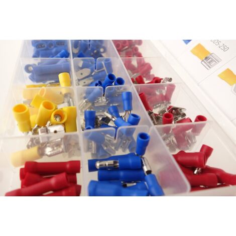 CONNECTEURS ÉLECTRIQUES, CODES À SERTIR, 250 PIÈCES. KIT DE CONNECTEURS POUR CÂBLES