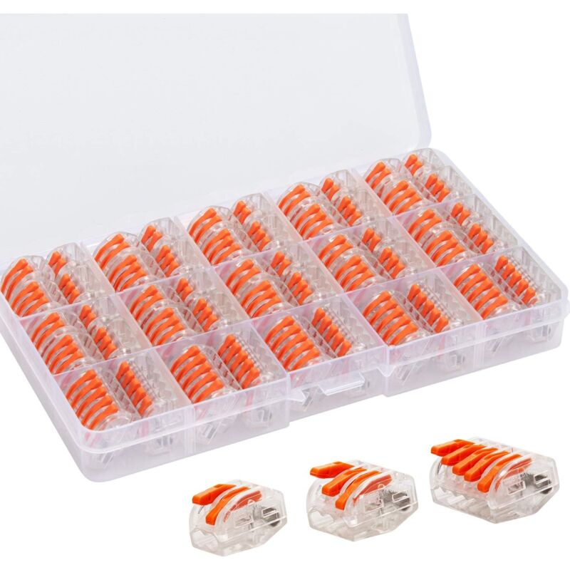 Connecteurs Electriques de 50 Pièces,Borne de Connexion Rapide de Fil, 3 Types, 2,3 et 5 Entrées