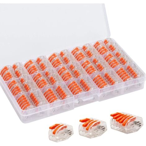 FITAGS Connecteurs Electriques de 50 Pièces,Borne de Connexion Rapide de Fil, 3 Types, 2,3 et 5 Entrées