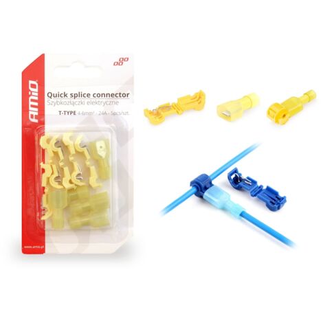 Connecteurs électriques rapides Type-T 04-6mm2 24A 5 pièces amio-02345