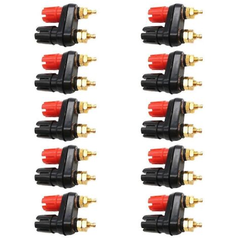 Connecteurs électriques rouge et noir, bornes banane, prises audio pour haut-parleurs - 1 lot de 10