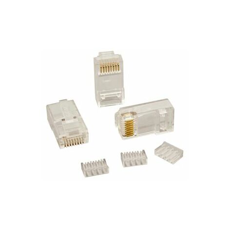 connecteurs - modular - 8 points / 8 contacts - cat5e/cat6 - lot de 10 - gigamédia mj8ep8c