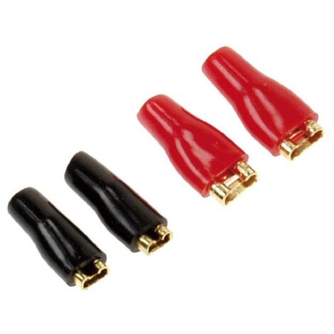 Connecteurs plats 2 x 2.8mm noirs 2 x 4.8mm rouges