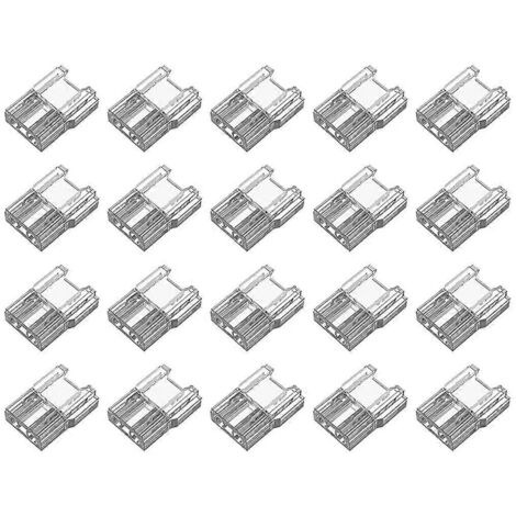 Connecteurs pour ruban LED, lot de 20, 2 broches, 10 mm