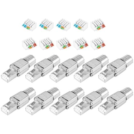 Connecteurs RJ45 Cat7, fiches de terminaison Ethernet réutilisables sans outil --
