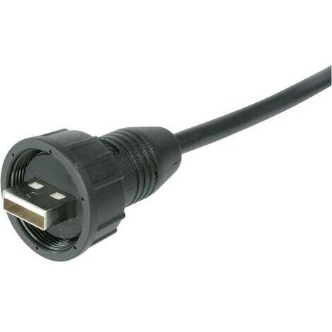 Connecteurs USB 2.0 - IP67 TRU COMPONENTS TC-A-KAB-USBA-MS-1M-203 mâle, droit USB A mâle avec câble de 1 m 1 pc(s) S683991
