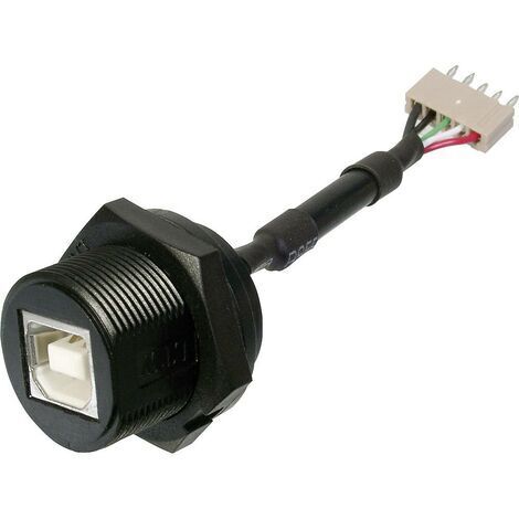 Connecteurs USB 2.0 - IP67 TRU COMPONENTS TC-A-USB-BPFS-203 embase femelle USB B femelle vers connecteur 5 pôles Connecteur mâle 1 pc(s) S683701