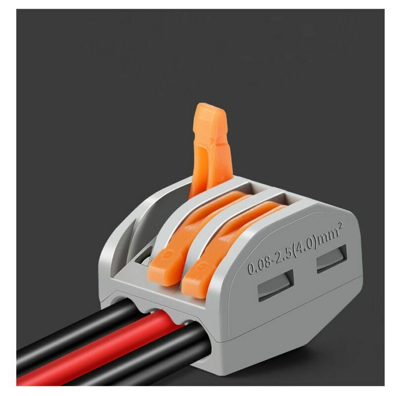 Connection Terminals, Electrical Connector with Operating Lever,Compact Automatic Electrical Connection Terminal-3 Holes-100pcs