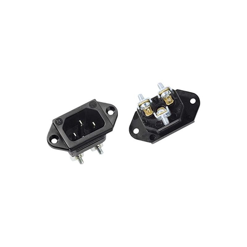 Kaltgeräte-einbauprise mâle 70°C noir - C14, e, 10 a 250 v, 70 °c 917.170 - Bachmann