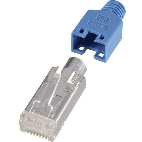 Connectique RJ45, blindé CAT5e Hirose Electronic HRS8BL10 RJ45 mâle, droit Pôle: 8P8C bleu 10 pc(s)
