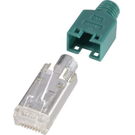 Connectique RJ45, blindé CAT5e Hirose Electronic HRS8GN10 RJ45 mâle, droit Pôle: 8P8C vert 10 pc(s)