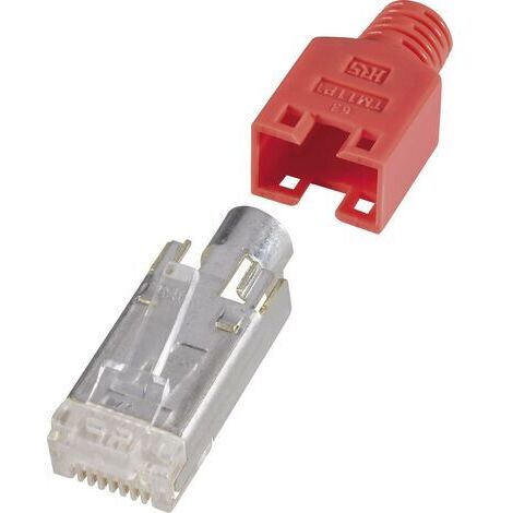 Connectique RJ45, blindé CAT5e Hirose Electronic HRS8RT10 RJ45 mâle, droit Pôle: 8P8C rouge 10 pc(s)