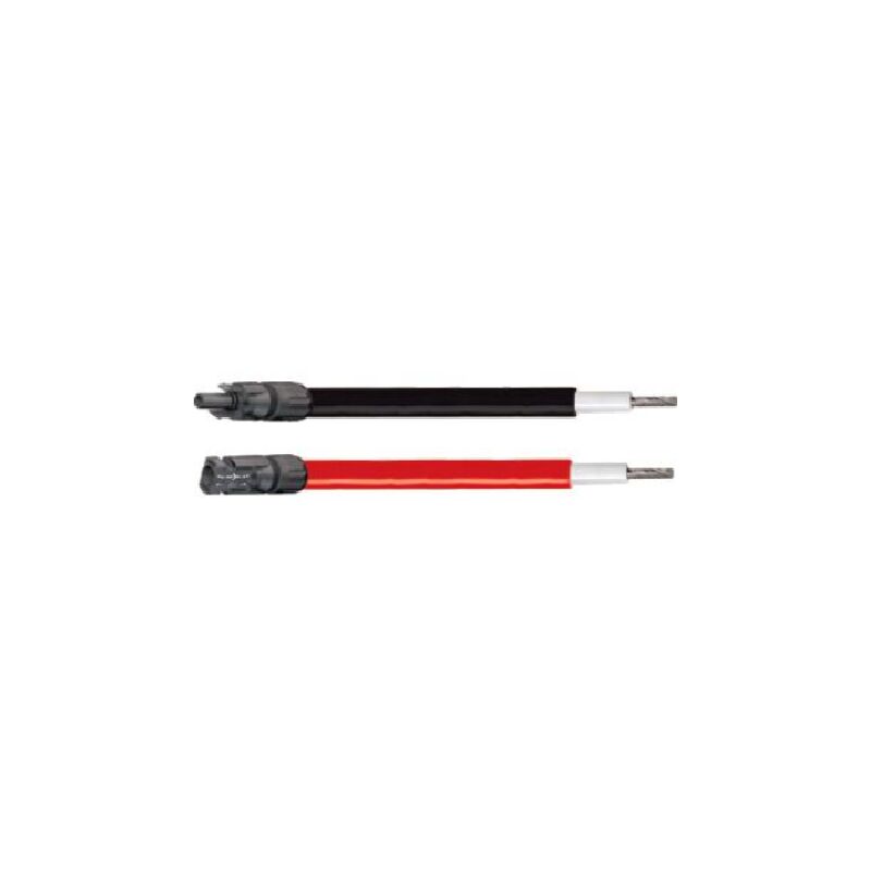 2 x 5 m cables solaires 6 mm2 rouge et noir