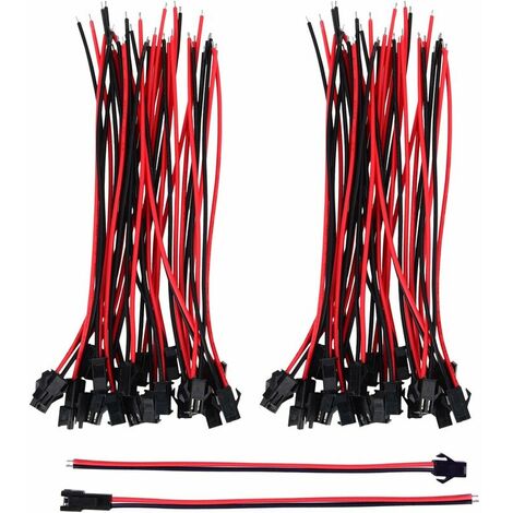 Connector 2 Pin, Male and Female Connector Adapter with 135mm Electrical Cable for LED Light, 20 Pairs