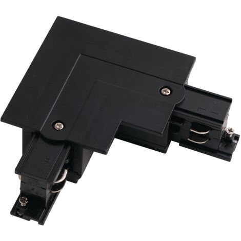 Connessione angolare destra nera per binario ad incasso 11x5,6x3,3 cm..
