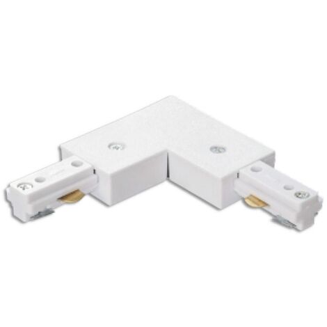 Connettore a L per binario elettrificato monofase 3 fili (F) (N) + (T) bianco Aigostar