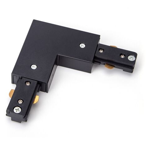 Connettore a L per binario elettrificato monofase 3 fili (F) (N) + (T) nero Aigostar