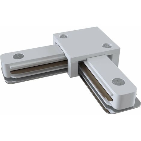 Connettore a L per Sistema Illuminazione a Binario Monofase Bianco
