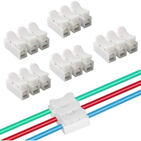 Connettore a molla rapida CH3 da 40 pezzi, morsettiera a connessione rapida, connettore a molla per filo, connettore a molla con morsetto per filo, per filo di strisce luminose a LED