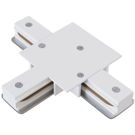 Connettore A T Per Binario In Alluminio Bianco
