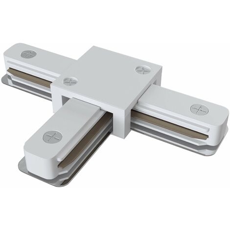 Connettore a T per Sistema Illuminazione a Binario Monofase Bianco