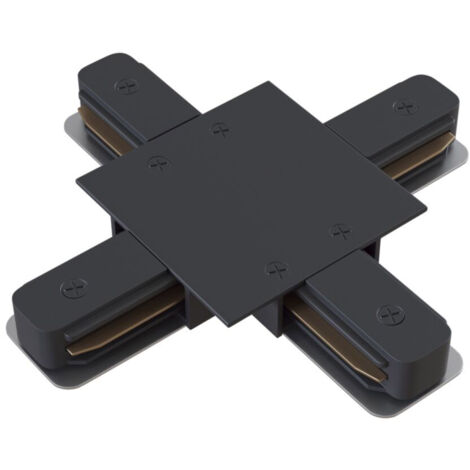 Connettore A X Per Binario In Alluminio Nero