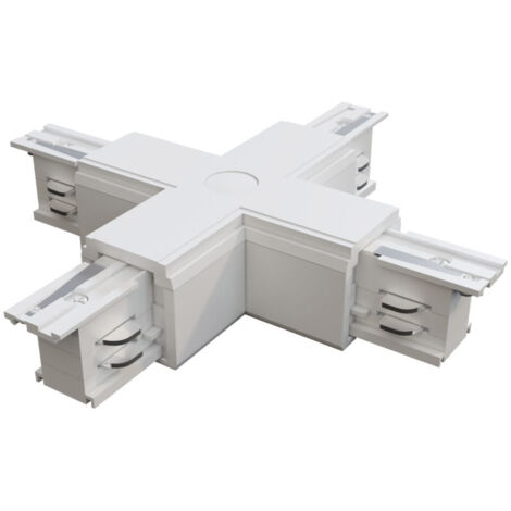 Connettore A X Per Binario Plastica Bianco