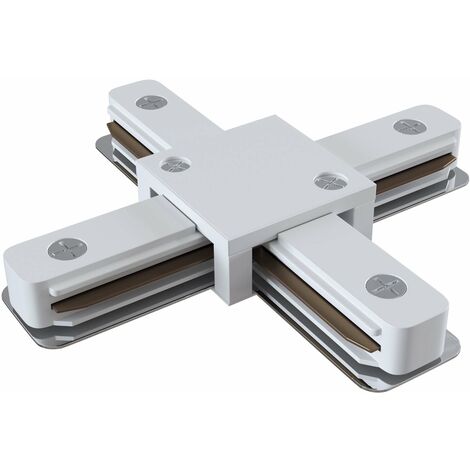 Connettore a X per Sistema Illuminazione a Binario Monofase Bianco