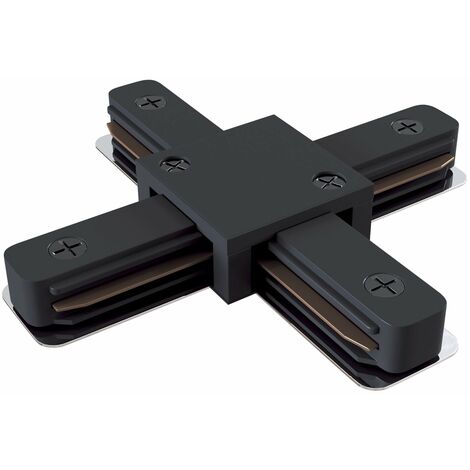 Connettore a X per Sistema Illuminazione a Binario Monofase Nero