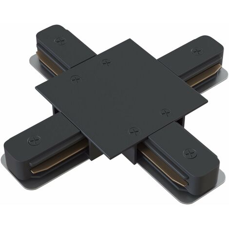 Connettore a X per Sistema Illuminazione a Binario Monofase Nero