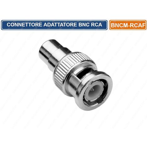 CONNETTORE ADATTATORE BNC SPINA MASCHIO RCA FEMMINA CCTV DVR
