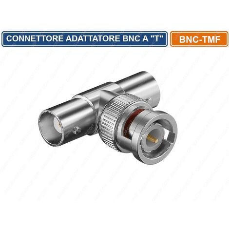 CONNETTORE ADATTATORE SDOPPIATORE BNC A "T" 1 MASCHIO 2 FEMMINE CCTV DVR