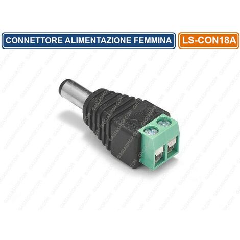 CONNETTORE ALIMENTAZIONE MASCHIO CON MORSETTO POLARIZZATO A CONNESSIONE RAPIDA