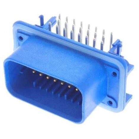 Connettore AmpSeal femmina 23 vie da circuito stampato 90° blu con pin dorati