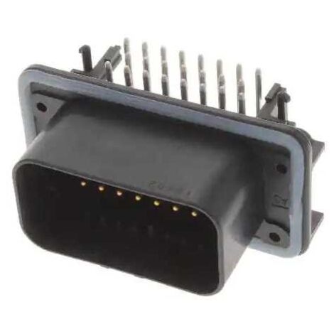 Connettore AmpSeal femmina 23 vie da circuito stampato 90° nero con pin dorati