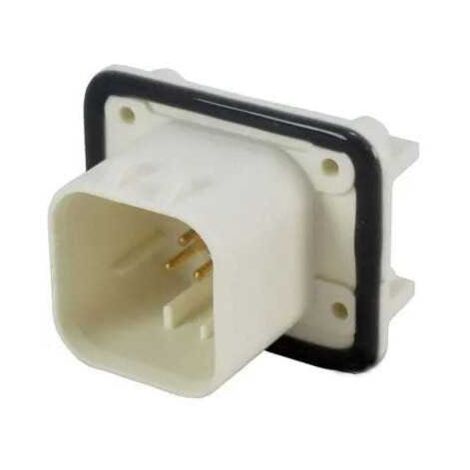 Connettore AmpSeal femmina 8 vie bianco da circuito stampato 90° con pin dorato