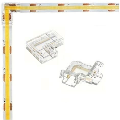 Connettore angolare a clip 10mm 2 pin per collegare strip led COB monocolore